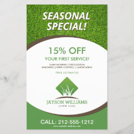 Modern Gräsmatta/Landscaping Grass Logotyp White Flygblad