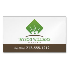 Modern Gräsmatta/Landscaping Grass Logotyp White Magnetiska Visitkort