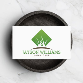 Modern Gräsmatta/Landscaping Grass Logotyp White Visitkort