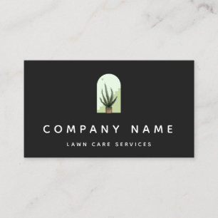 Modern Gräsmatta Service Cactus Succult Logotyp Visitkort