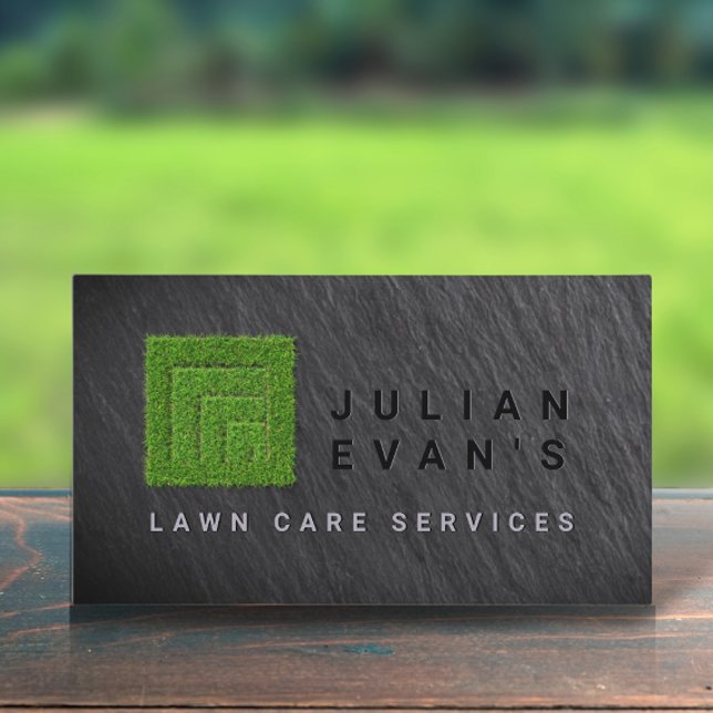 Modern Gräsmatta-service/Landscaping Grass-Logotyp Visitkort (Modern Lawn Care Services /Landscaping Grass Logo Business Card)