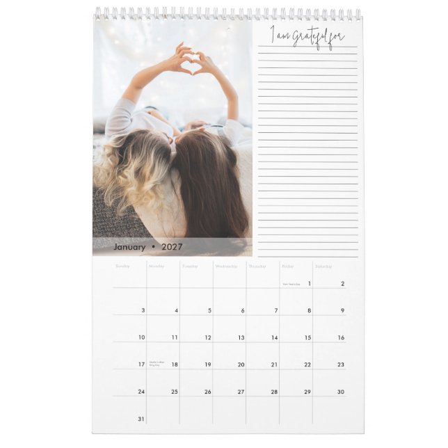 Modern Gratitude Photo Calendar Kalender (Jan 2027)