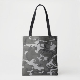 Modern Grått Abstrakt Camo Camouflage Tygkasse