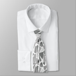 Modern Grått Abstrakt Geometric Mönster Slips