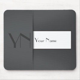 Modern Grått Anthracite Monogram Namn - Mousepad Musmatta