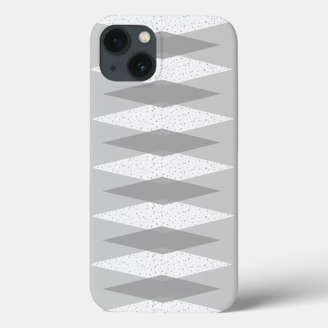 Modern Grått Argyle iPhone/iPad-väska i mitten av  (Baksida)