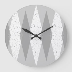 Modern Grått Argyle Round Wall Clock från mittårhu Stor Klocka
