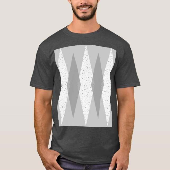 Modern Grått Argyle T-Shirt i mitten av århundrade (Framsida)