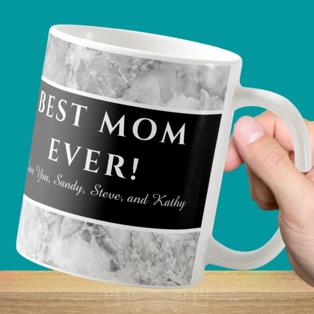 Modern Grått "Bästa mamma någonsin" Mor uppskattni Kaffemugg (Skapare uppladdad)
