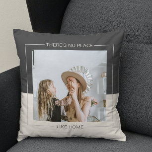 Modern Grått & Beige   Familjefoto   Hem-gåva Kudde