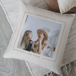 Modern Grått & Beige | Familjefoto | Hem-gåva Kudde