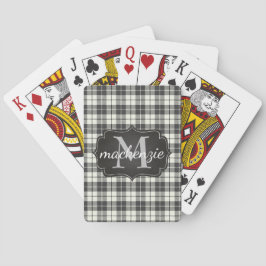 Modern Grått Black Flell Play Monogrammed Namn Casinokort