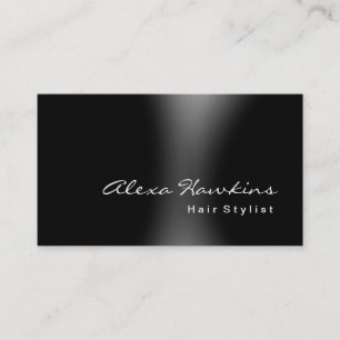 Modern Grått Black Hair Stylist Makeup Artist Visitkort