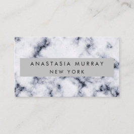 Modern Grått Black & White Marble minimal lyx Visitkort