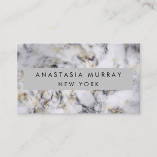 Modern Grått Black & White Marble minimal lyx Visitkort