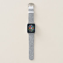 Modern Grått Blommigt Apple Watch Band