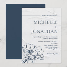 Modern Grått Blue Simple Ro Christian Bröllop