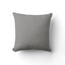 Modern Grått Blue Square Mönster Reversible Pillow