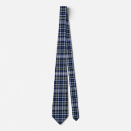 Modern Grått Blue Tartan Play Mönster Slips