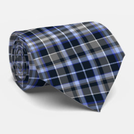 Modern Grått Blue Tartan Play Mönster Slips