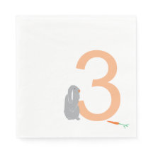 Modern Grått Bunny Party Napkins