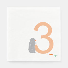 Modern Grått Bunny Party Napkins Pappersservett