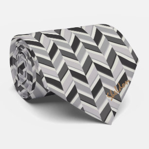 Modern grått chevron geometric mönster monogram slips