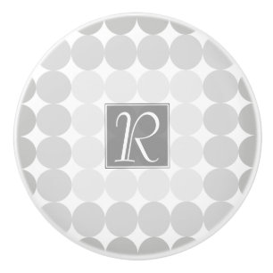Modern Grått Circles Monogram Knopp