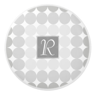Modern Grått Circles Monogram Knopp