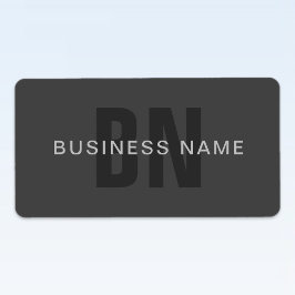 Modern Grått Editable Monogram-designmall för Mörk Adressetikett