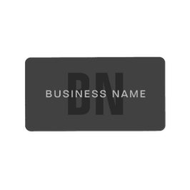 Modern Grått Editable Monogram-designmall för Mörk Adressetikett