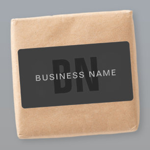 Modern Grått Editable Monogram-designmall för Mörk Fraktsedel