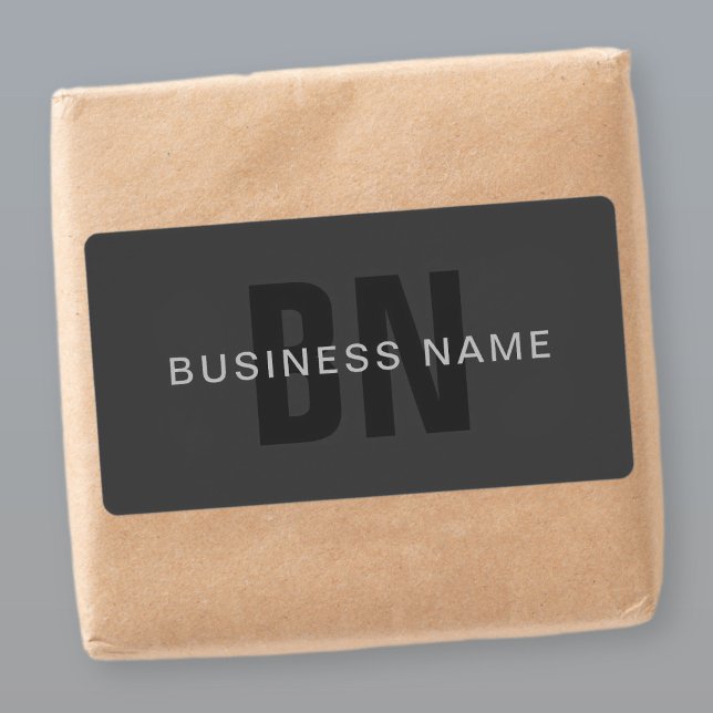 Modern Grått Editable Monogram-designmall för Mörk Fraktsedel (Skapare uppladdad)