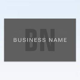 Modern Grått Editable Monogram-designmall för Mörk Rektangulärt Klistermärke
