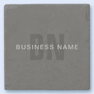 Modern Grått Editable Monogram-designmall för Mörk Stenunderlägg