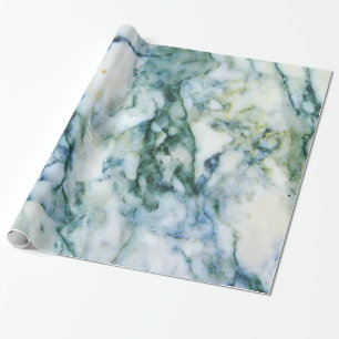 Modern Grått Faux Marble Blue-Grönt-dekorfärg Presentpapper