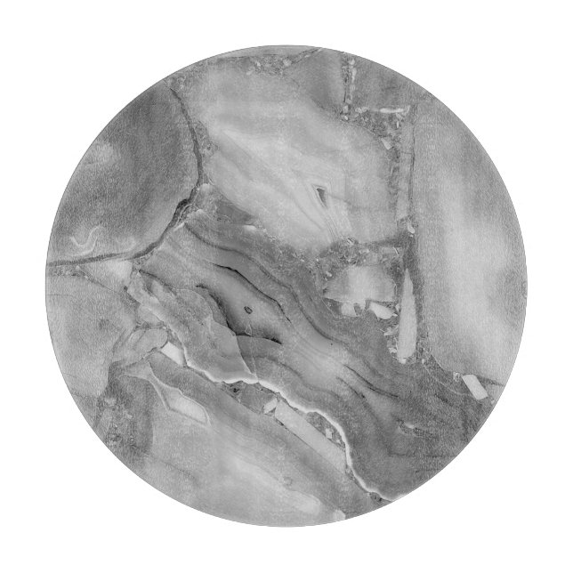 Modern Grått Faux Marble Stone Caking Board (Framsidan)