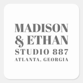 Modern Grått-fet typografi-bröllopsförmån Fyrkantigt Klistermärke