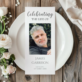 Modern Grått Firande i Life Memorial Program