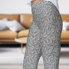 Modern Grått Flick Mönster Leggings