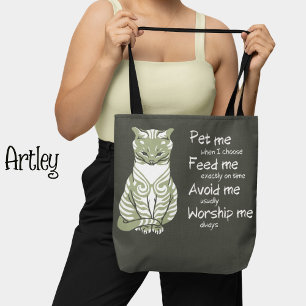 Modern Grått Funny Cat Phrase Pet-målning Tygkasse