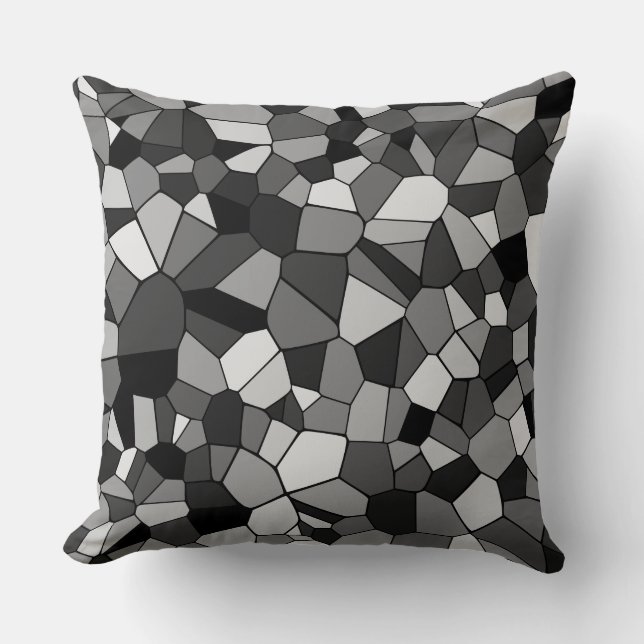 Modern Grått Geometric Mosaic Kudde (Framsida)