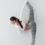 Modern Grått Glitter Sparkles Personlig Namn Leggings<br><div class="desc">Modern Grått Glitter Sparkles Personlig Namn</div>