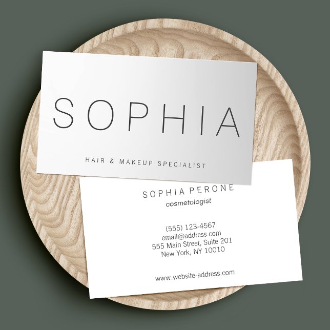 Modern Grått Gradient Professionell Beauty Salon Visitkort (Skapare uppladdad)