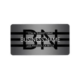 Modern Grått Gradient & Vågrät Black Rand Adressetikett
