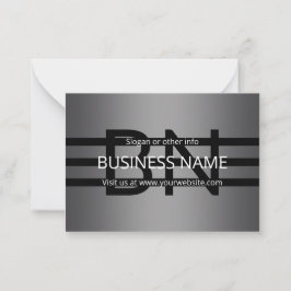 Modern Grått Gradient & Vågrät Black Rand Anteckningskort