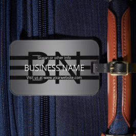 Modern Grått Gradient & Vågrät Black Rand Bagagebricka