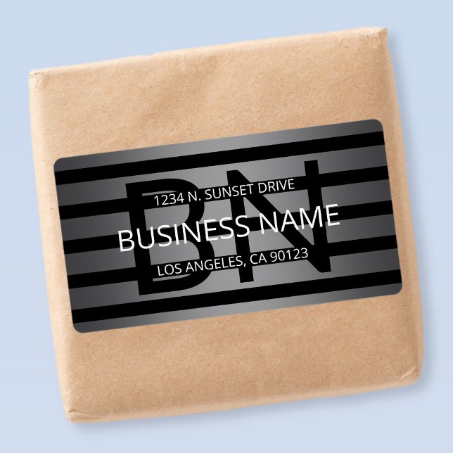 Modern Grått Gradient & Vågrät Black Rand Fraktsedel (Skapare uppladdad)