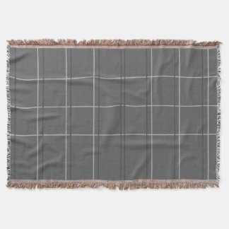 Modern Grått Grid Mönster Throw Blanket Filt