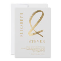 Modern grått guld ampersand namn foto bröllop